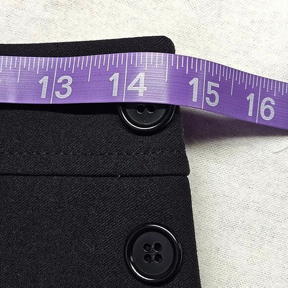 BCBGMaxAzria Black Off Center Front Split Hem Back Zip Lined Stretch Short Skirt - Picture 9 of 14